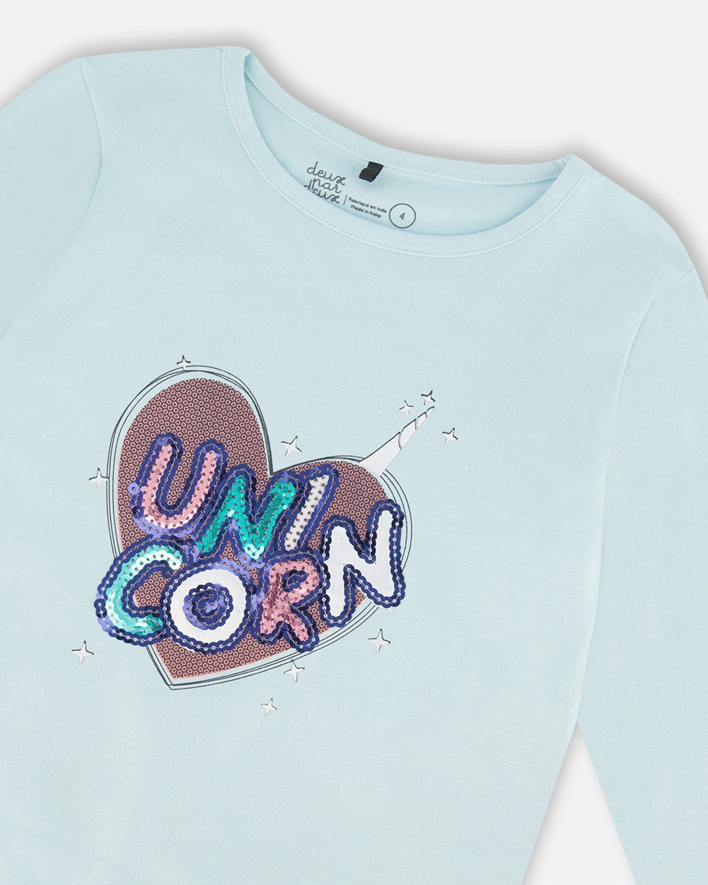 Organic Cotton T-Shirt With Print Light Blue-3