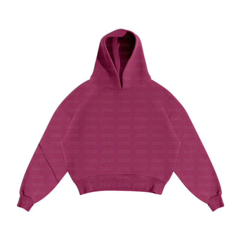 Casual Simple Couple Fashion Hoodie Solid Color Loose Sweater Sweatpants