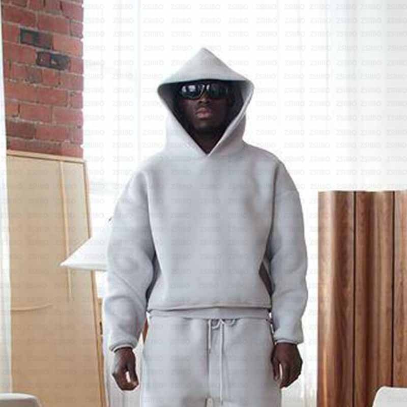 Casual Simple Couple Fashion Hoodie Solid Color Loose Sweater Sweatpants