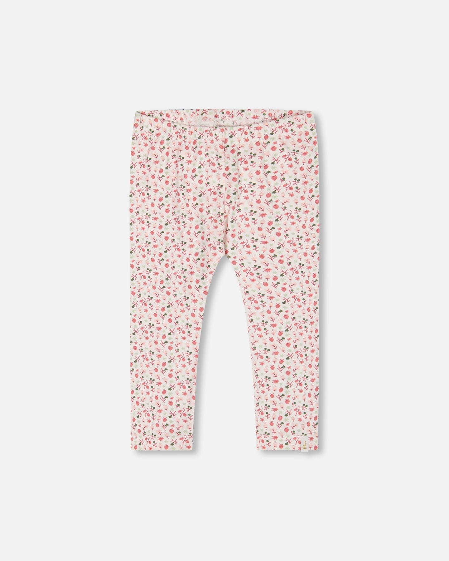Printed Capri Legging Small Flowers On Cream Background-0