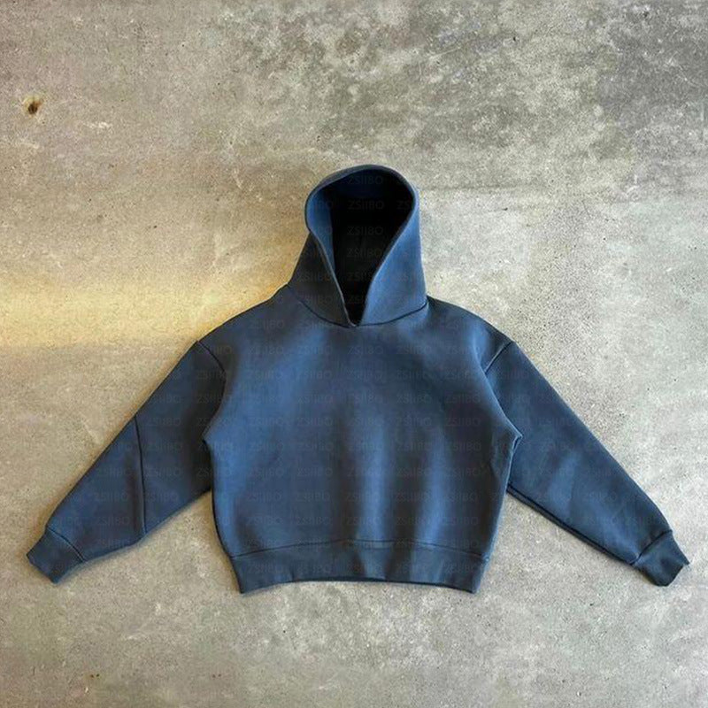 Casual Simple Couple Fashion Hoodie Solid Color Loose Sweater Sweatpants